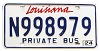 2024 Louisiana Private Bus License Plate #N998979
