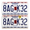 2024 Missouri Farm License Plates Pair #8AGK32