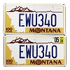 2024 Montana Centennial License Plates Pair #EWU340