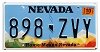 2024 Nevada License Plate #898ZVY