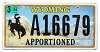 2024 Wyoming Apportioned License Plate #A16679