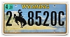 2024 Wyoming License Plate #28520C