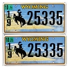 2024 Wyoming License Plates Pair #1925335