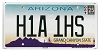 2025 Arizona License Plate #H1A1HS