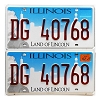 2025 Illinois License Plates Pair #DG40768