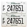 2025 Illinois Fleet License Plates Pair #247651