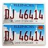 2025 Illinois License Plates Pair #DJ46414
