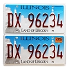 2025 Illinois License Plates Pair #DX96234