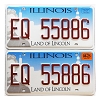 2025 Illinois License Plates Pair #EQ55886