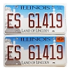 2025 Illinois License Plates Pair #ES61419