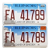 2025 Illinois License Plates Pair #FA41789