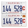 2025 Illinois Truck License Plates Pair #144528C