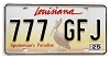 2025 Louisiana Pelican License Plate #777GFJ