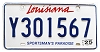2025 Louisiana License Plate #Y301567