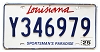 2025 Louisiana License Plate #Y346979