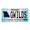 2025 Missouri Back The Blue License Plate #GWILDS