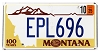2025 Montana Centennial License Plate #EPL696