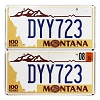 2025 Montana Centennial License Plates Pair #DYY723