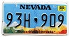 2025 Nevada License Plate #93H909