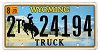 2025 Wyoming Truck License Plate #224194