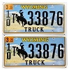 2025 Wyoming Truck License Plates Pair #1033876