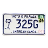 2026 American Samoa License Plate #325G