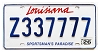 2026 Louisiana License Plate #Z337777
