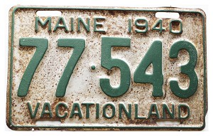 1940 Maine License Plate #77543