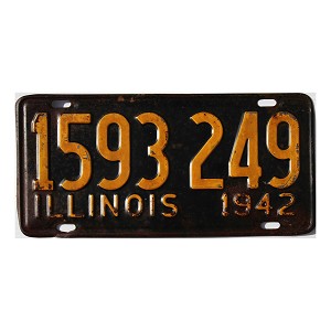 1942 Illinois License Plate #1593249