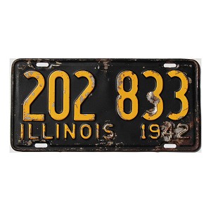 1942 Illinois License Plate #202833