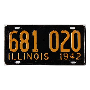 1942 Illinois License Plate #681020