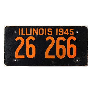 1945 Illinois License Plate #26266