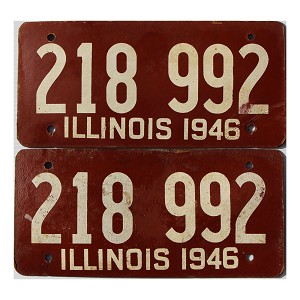 1946 Illinois License Plates Pair #218992