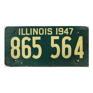 1947 Illinois License Plate #865564