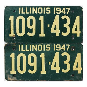 1947 Illinois License Plates Pair #1091434