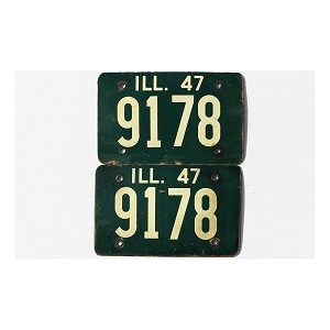 1947 Illinois License Plates Pair #9178