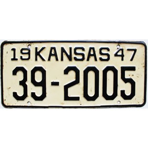 1947 Kansas License Plate #2005