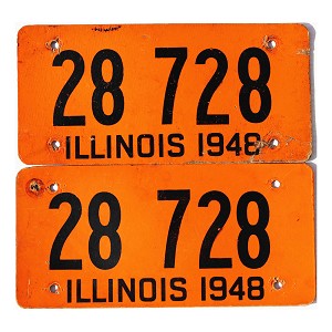 1948 Illinois License Plates Pair #28728
