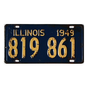 1949 Illinois License Plate #819861