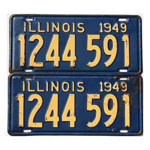 1949 Illinois License Plates Pair #1244591