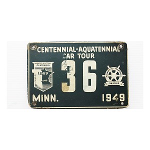 1949 Minnesota Centennial Tour License Plate #36