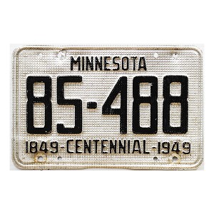1949 Minnesota License Plate #85488