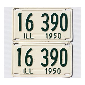 1950 Illinois License Plates Pair #16390