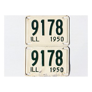 1950 Illinois License Plates Pair #9178
