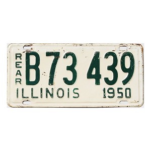 1950 Illinois Truck License Plate #B73439