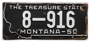 1950 Montana License Plate #8916