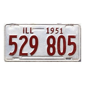 1951 Illinois License Plate #529805