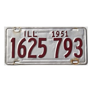 1951 Illinois License Plate #1625793