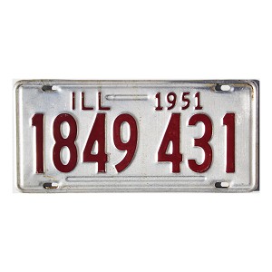 1951 Illinois License Plate #1849431