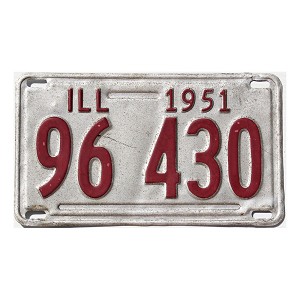 1951 Illinois License Plate #96430